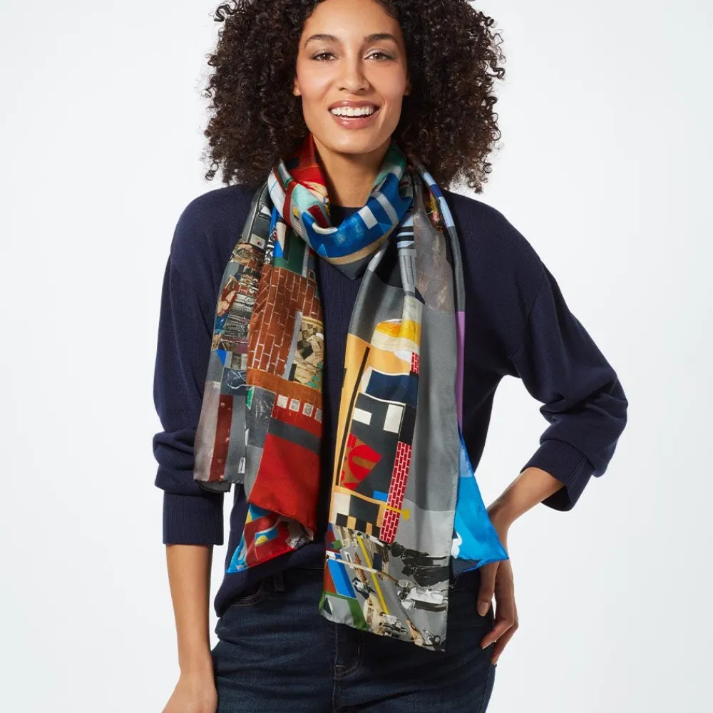 Clearance The Met Store Bearden The Block Oblong Silk Scarf