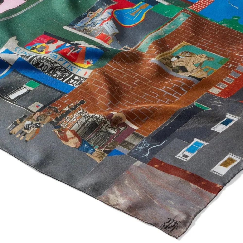 Clearance The Met Store Bearden The Block Oblong Silk Scarf