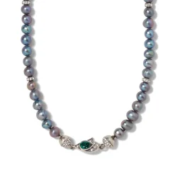Discount The Met Store Chelsea Peacock Pearl Necklace and Drop Earrings Set