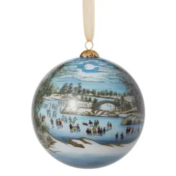 Best The Met Store Currier & Ives Central Park in Winter Hand-Painted Glass Ornament