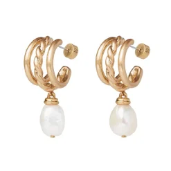 Best The Met Store Cypriot Twist Pearl Triple-Hoop Earrings