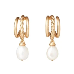 Best The Met Store Cypriot Twist Pearl Triple-Hoop Earrings