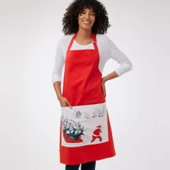 Clearance The Met Store Earle Santa and Deer Apron with Pocket