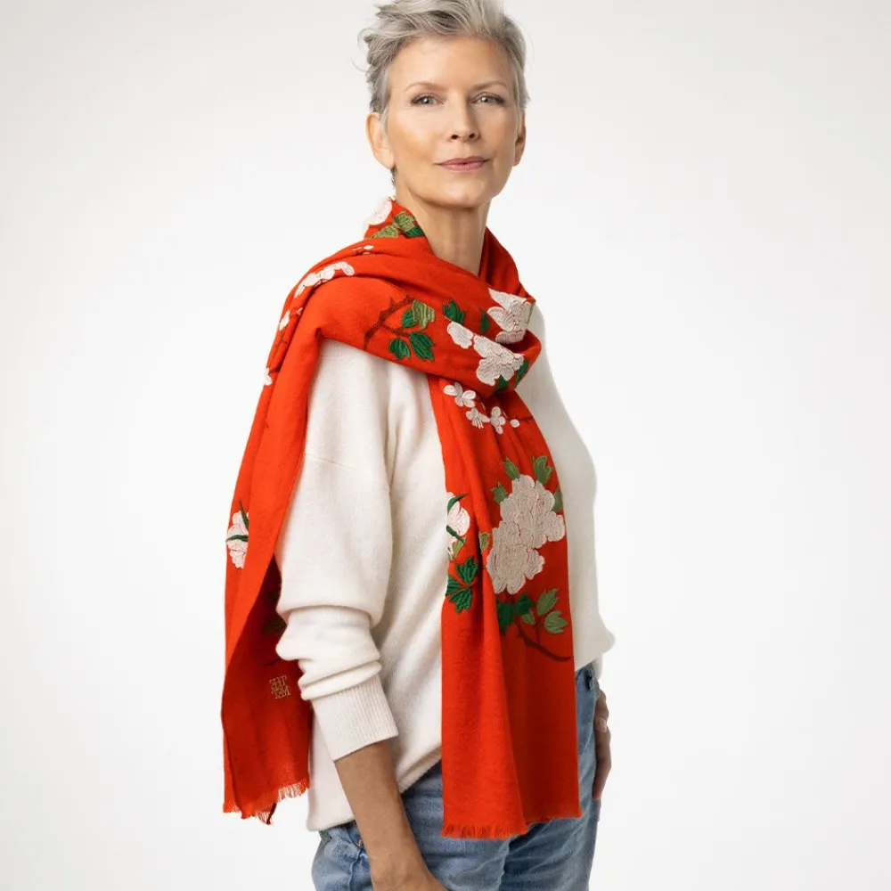 Discount The Met Store Edo Blossoms and Butterflies Embroidered Shawl