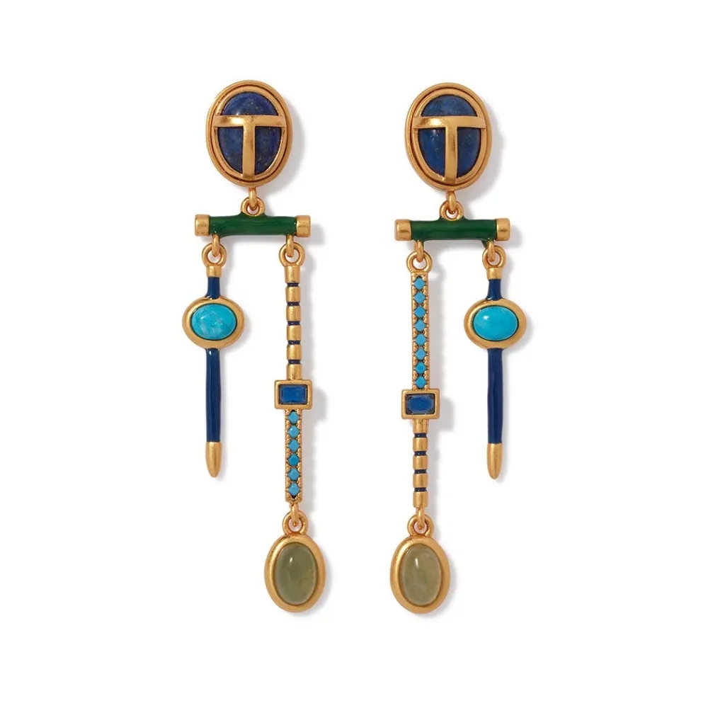 Hot The Met Store Egyptian Heart Scarab Chandelier Earrings