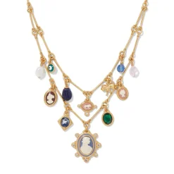 Hot The Met Store European Cameo Charm Necklace and Drop Earrings Set
