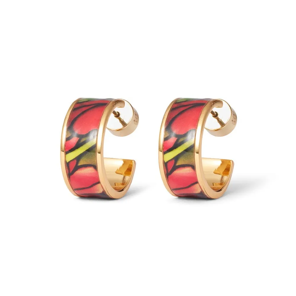 Sale The Met Store Favrile Tulip Enamel Hoop Earrings