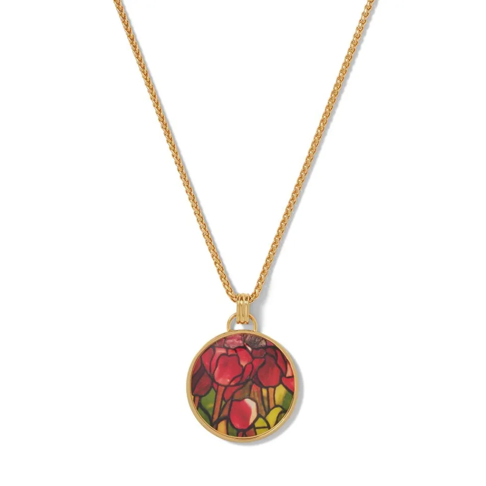 The Met Store Favrile Tulip Enamel Pendant Necklace