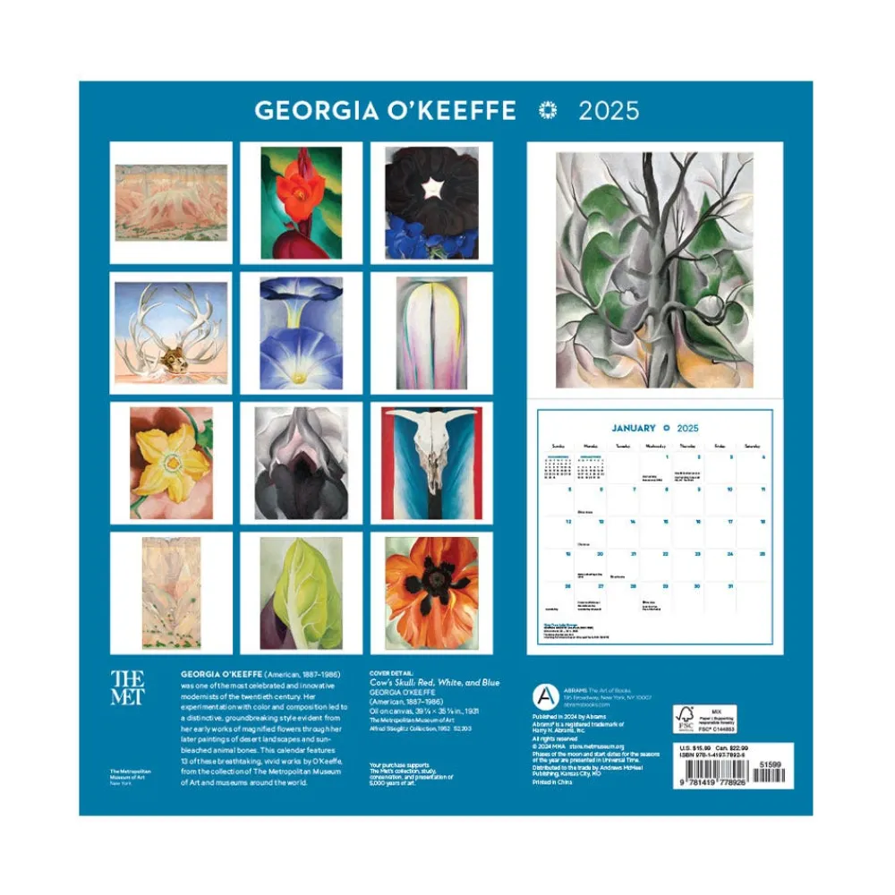 Clearance The Met Store Georgia O'Keeffe Wall Calendar 2025