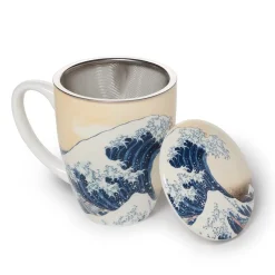 Best The Met Store Hokusai Great Wave Covered Mug with Tea Infuser