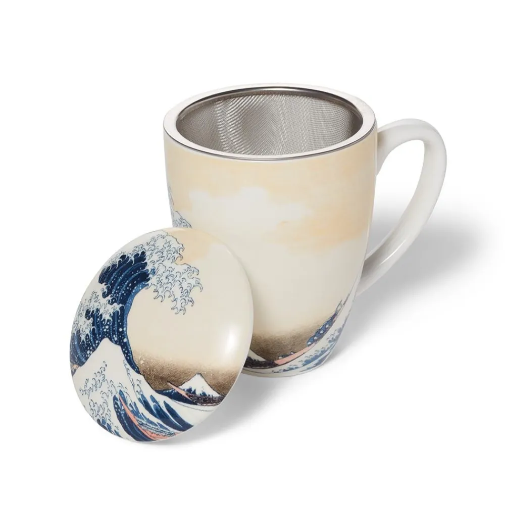 Best The Met Store Hokusai Great Wave Covered Mug with Tea Infuser