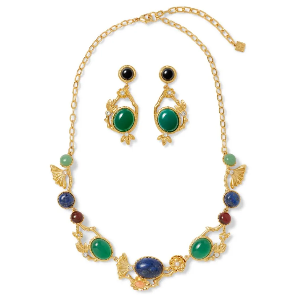 Discount The Met Store Japanese Imari Collar Necklace and Linear Drop Earrings Set