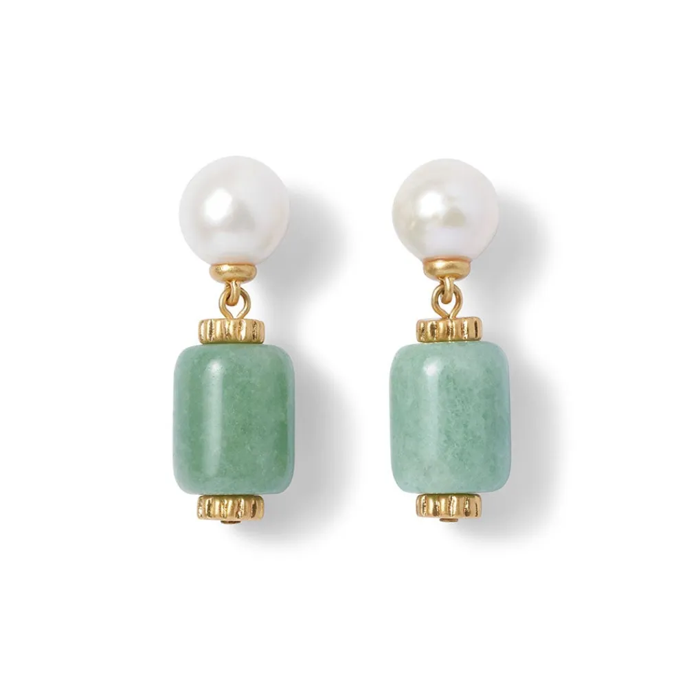 Hot The Met Store Karavas Gems Aventurine and Pearl Drop Earrings