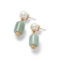 Hot The Met Store Karavas Gems Aventurine and Pearl Drop Earrings