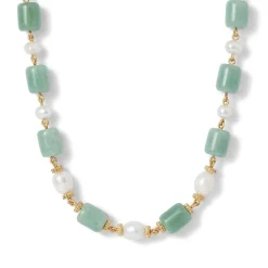 Online The Met Store Karavas Gems Large-Bead Aventurine and Pearl Necklace and Drop Earrings Set