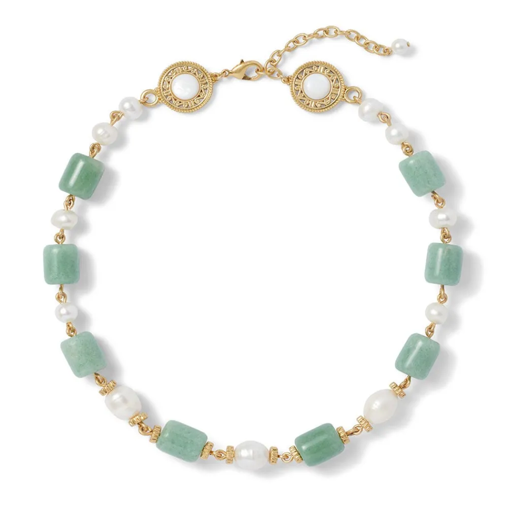 Discount The Met Store Karavas Gems Large-Bead Aventurine and Pearl Necklace