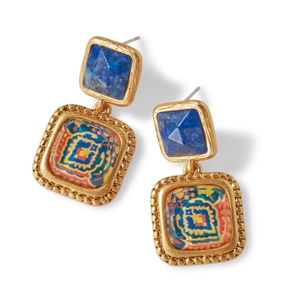Discount The Met Store Kashan Carpet Square Drop Earrings