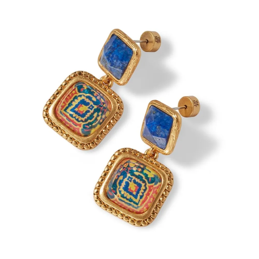 Discount The Met Store Kashan Carpet Square Drop Earrings