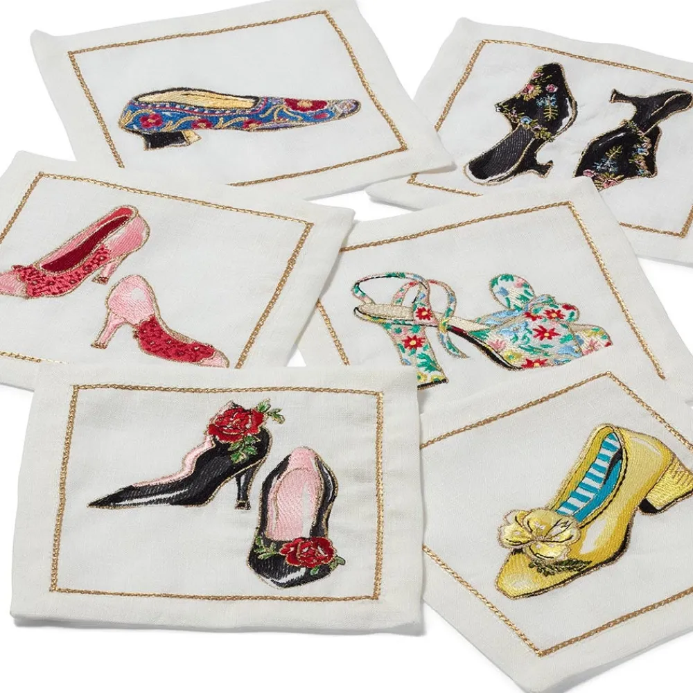 Outlet The Met Store Kim Seybert Embroidered Shoes Linen Cocktail Napkin Set
