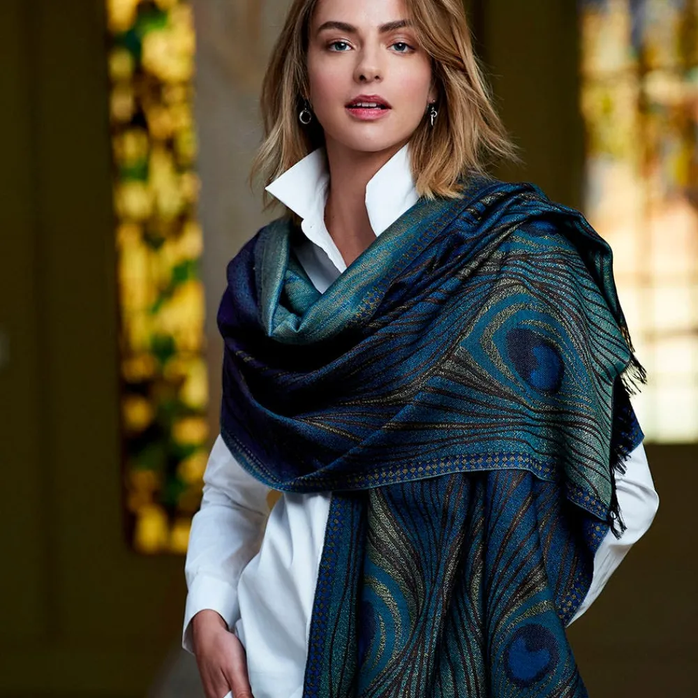 Best The Met Store Louis C. Tiffany Peacock Feather Wool-Blend Shawl