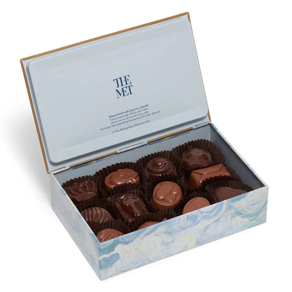 Outlet The Met Store Louis Sherry Van Gogh Wheat Field with Cypresses 12-Piece Chocolate Tin