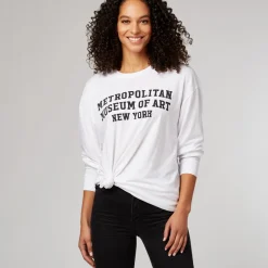 Discount The Met Store Met Campus Long-Sleeve Tee White