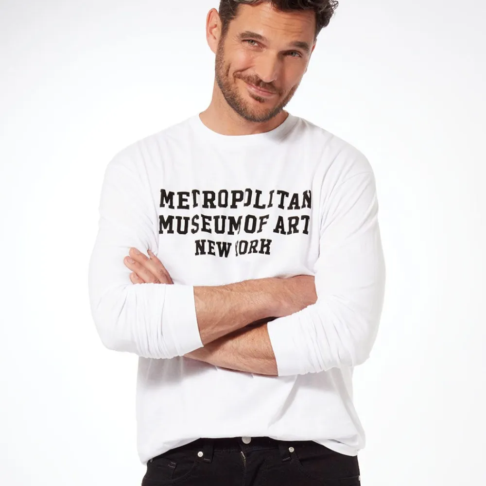 Discount The Met Store Met Campus Long-Sleeve Tee White