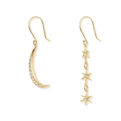 Hot The Met Store Moon and Stars Drop Earrings