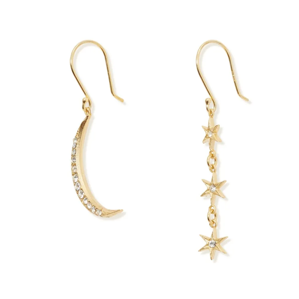 Hot The Met Store Moon and Stars Drop Earrings
