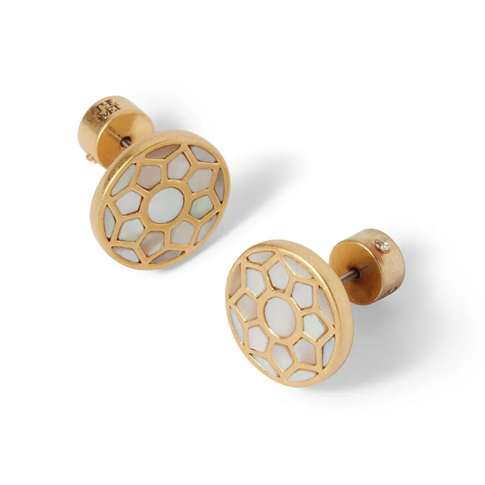New The Met Store Mother-of-Pearl Mosaic Stud Earrings