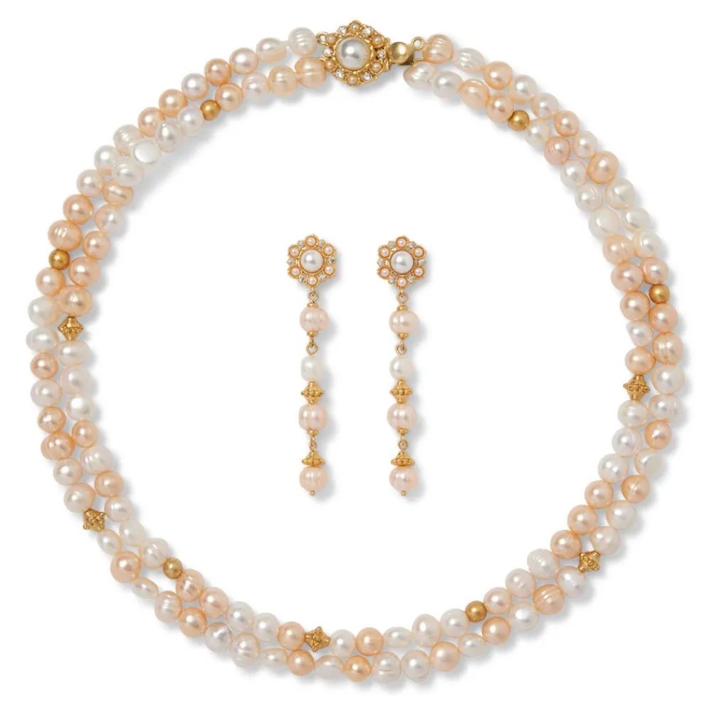 Sale The Met Store Philippine Pearl Double-Strand Necklace and Linear Drop Earrings Set