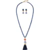 Discount The Met Store Qing Bottle Lariat Necklace and Floral Drop Earrings Set