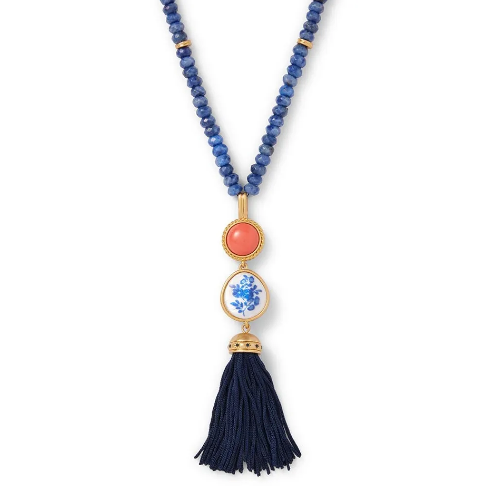 Discount The Met Store Qing Bottle Lariat Necklace and Floral Drop Earrings Set
