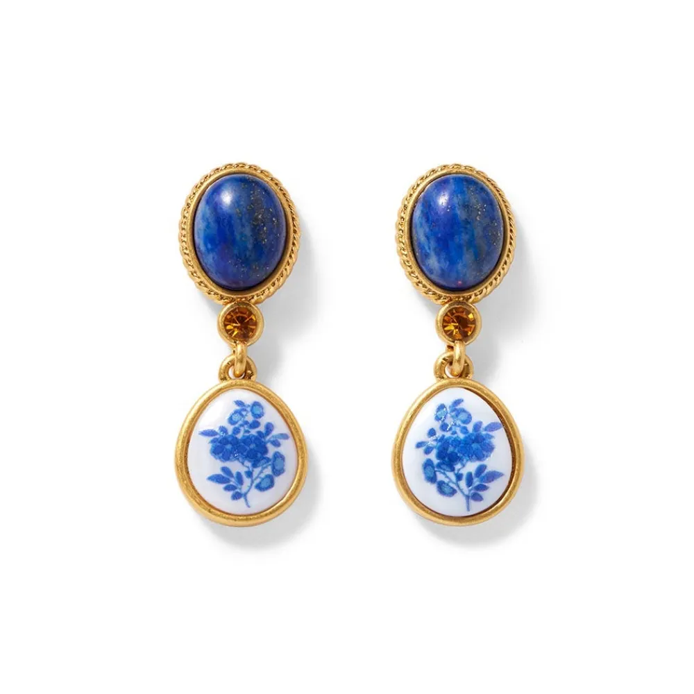 Discount The Met Store Qing Bottle Lariat Necklace and Floral Drop Earrings Set