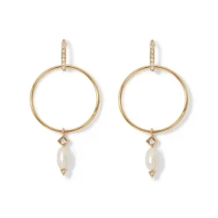 Online The Met Store Royal Tudor Forward-Facing Hoop Earrings with Pearl Drops