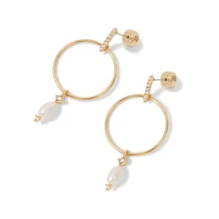 Online The Met Store Royal Tudor Forward-Facing Hoop Earrings with Pearl Drops