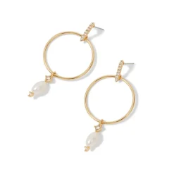Online The Met Store Royal Tudor Forward-Facing Hoop Earrings with Pearl Drops