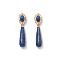 The Met Store Spanish Baldric Lapis Elongated Drop Earrings