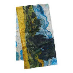 Best The Met Store Van Gogh Wheat Field with Cypresses Oversize Oblong Silk Scarf
