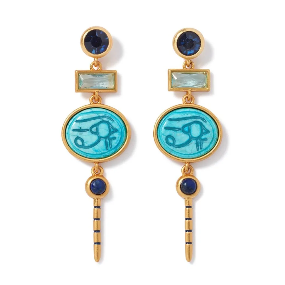 The Met Store Wedjat Eye Scarab Drop Earrings