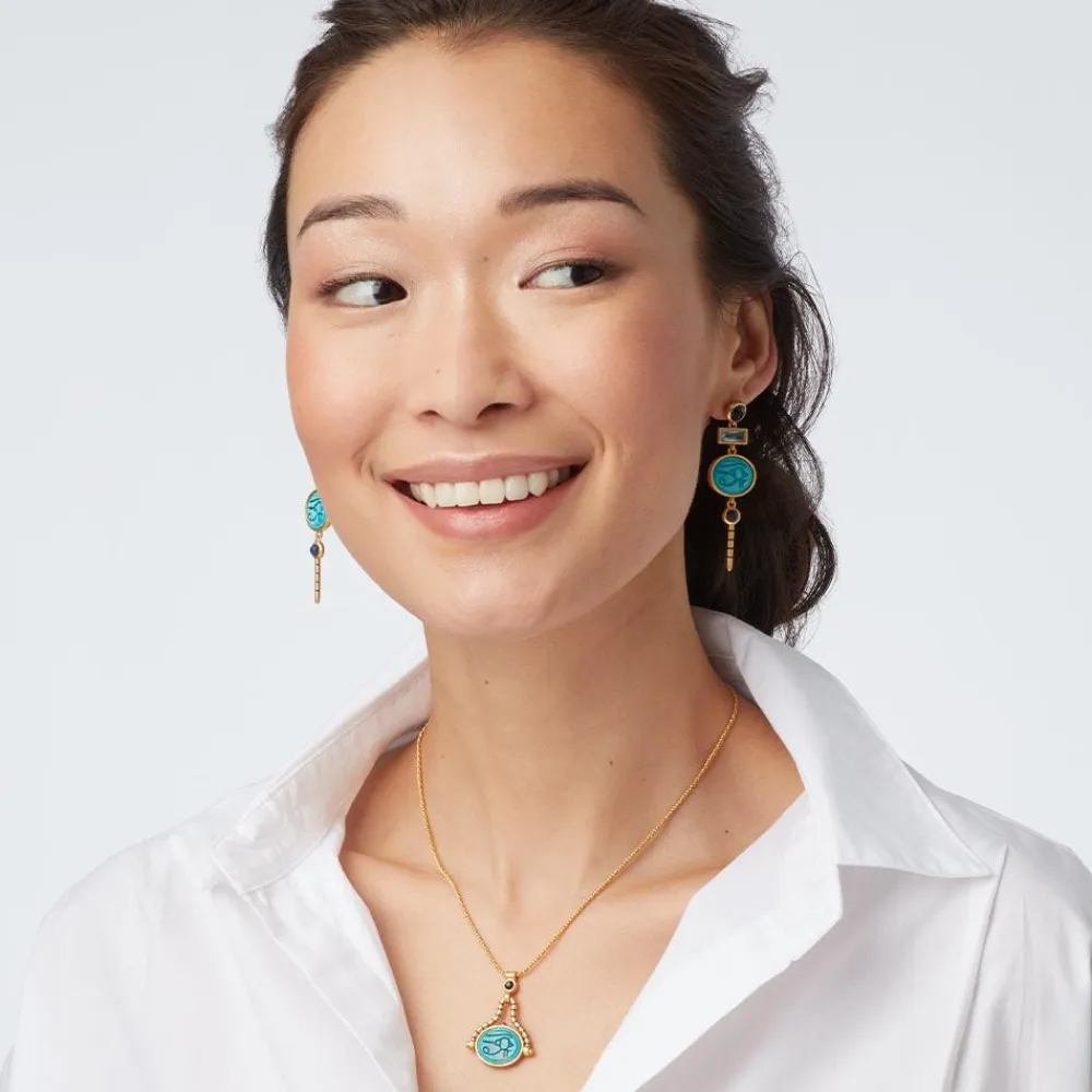 The Met Store Wedjat Eye Scarab Drop Earrings
