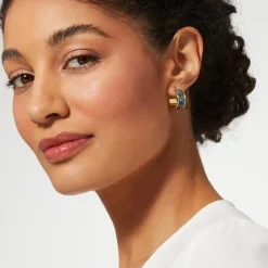 New The Met Store William Morris Blackthorn Enamel Hoop Earrings