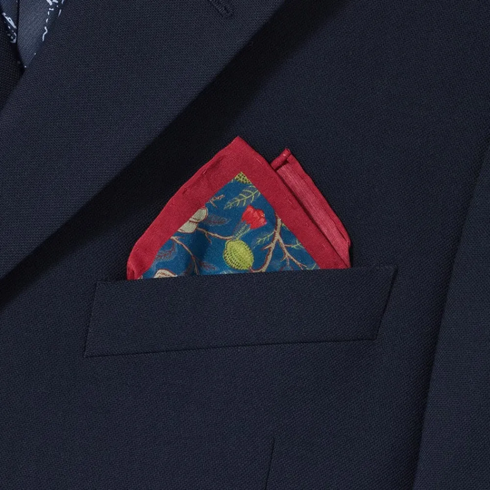 Best The Met Store William Morris Pomegranate Cotton-and-Silk Pocket Square