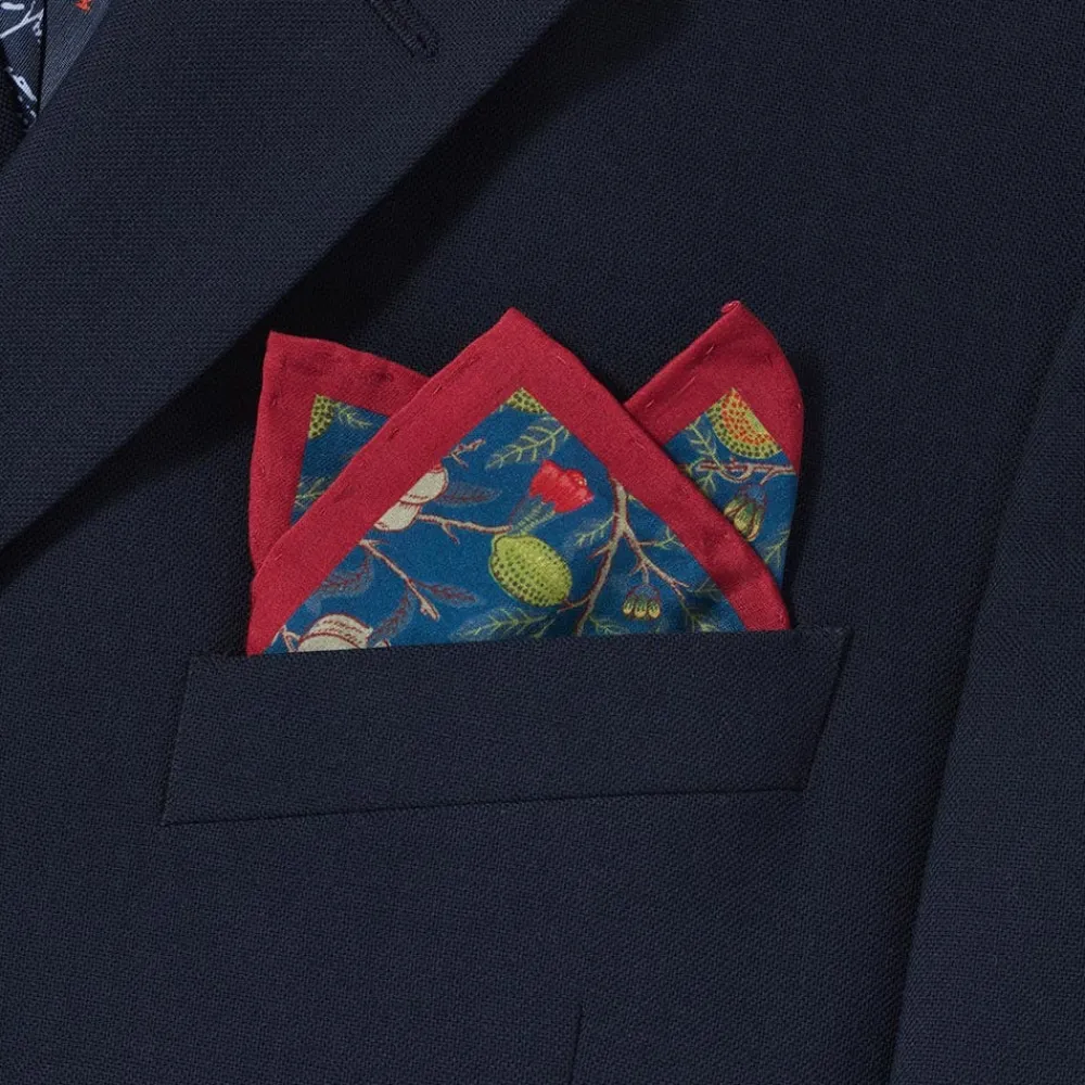 Best The Met Store William Morris Pomegranate Cotton-and-Silk Pocket Square