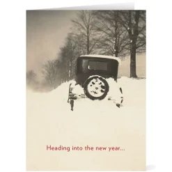 Hot The Met Store Winter Scene with Vintage Auto Holiday Cards